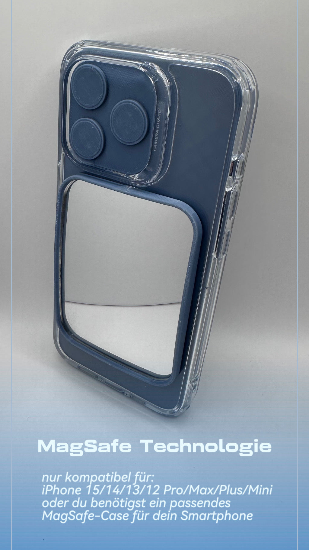 SelfieMirror Magsafe für iPhone: Einfach magnetisch - perfekte Selfies mit deiner Rückkamera machen, dank konvexer Form alles im Blick!